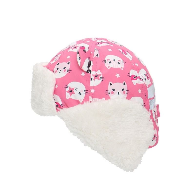 Water Repellent Trapper Hat Cat Pink
