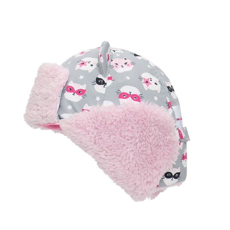 Water Repellent Trapper Hat Cat Grey