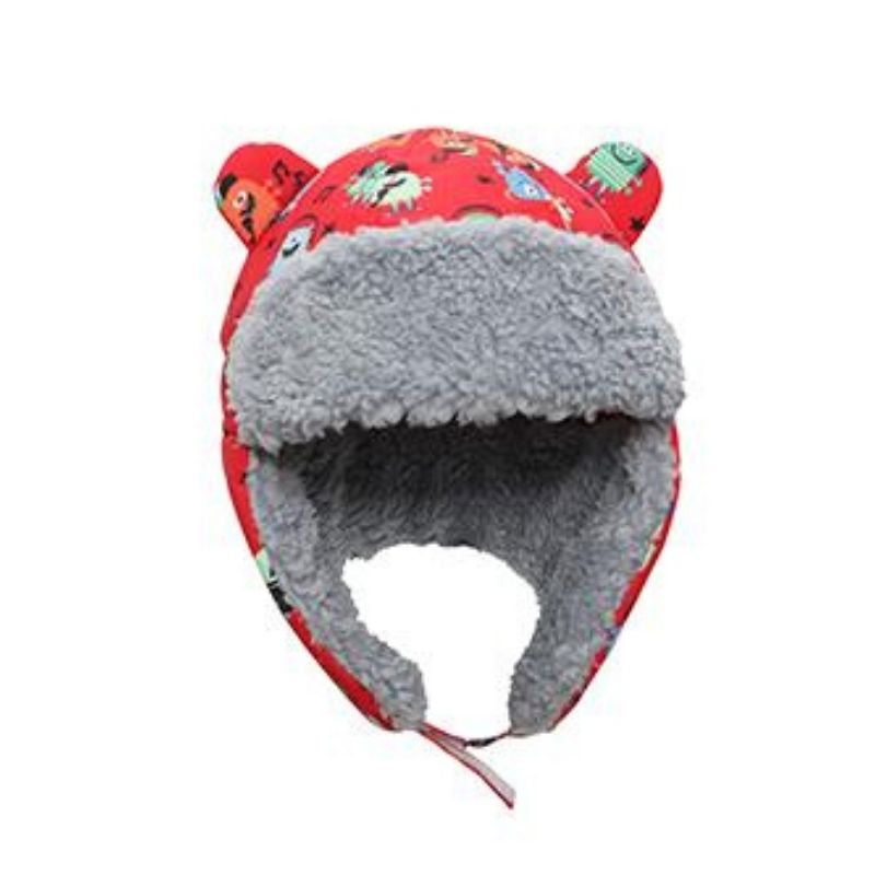 Water Repellent Trapper Hat Monsters Red