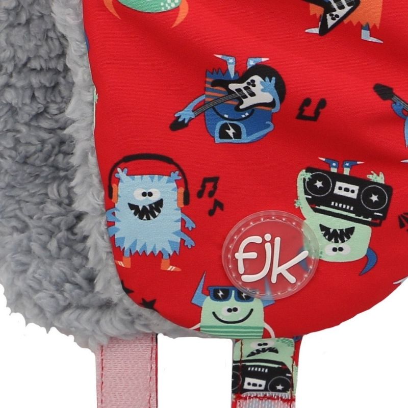 Water Repellent Trapper Hat Monsters Red