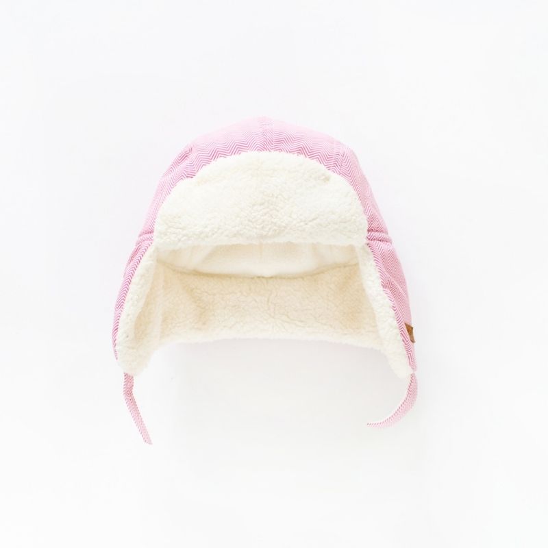 Winter Hats Herringbone Pink