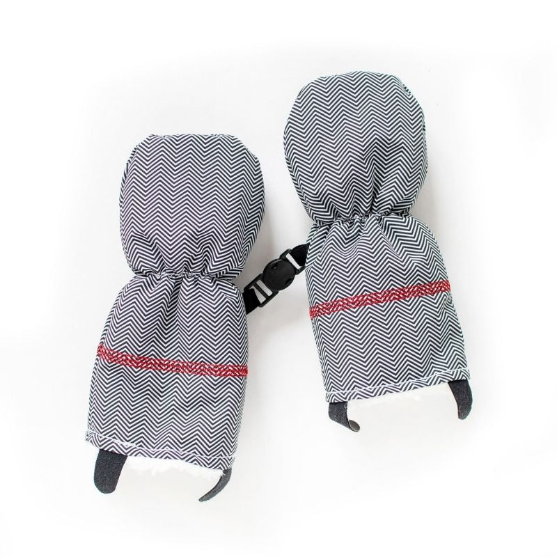 Winter Mitts Herringbone Grey