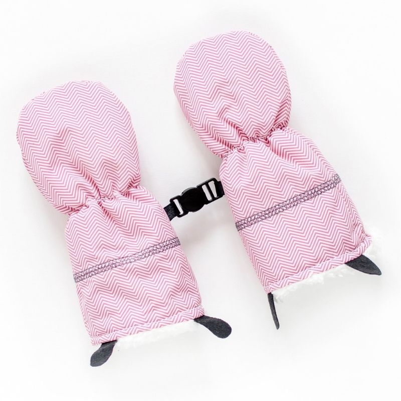 Winter Mitts Herringbone Pink