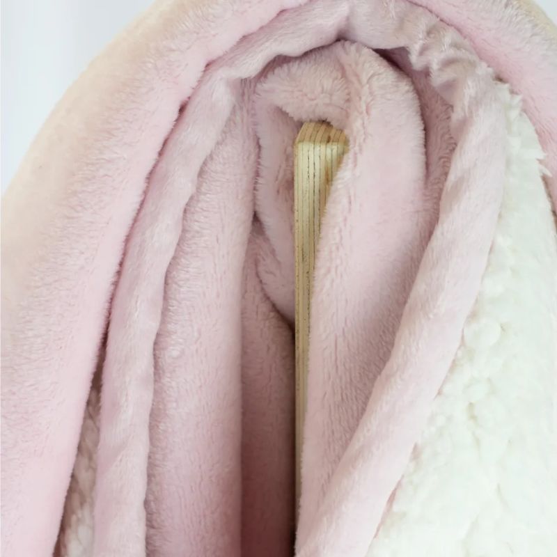 Flannel Sherpa Blanket Pink