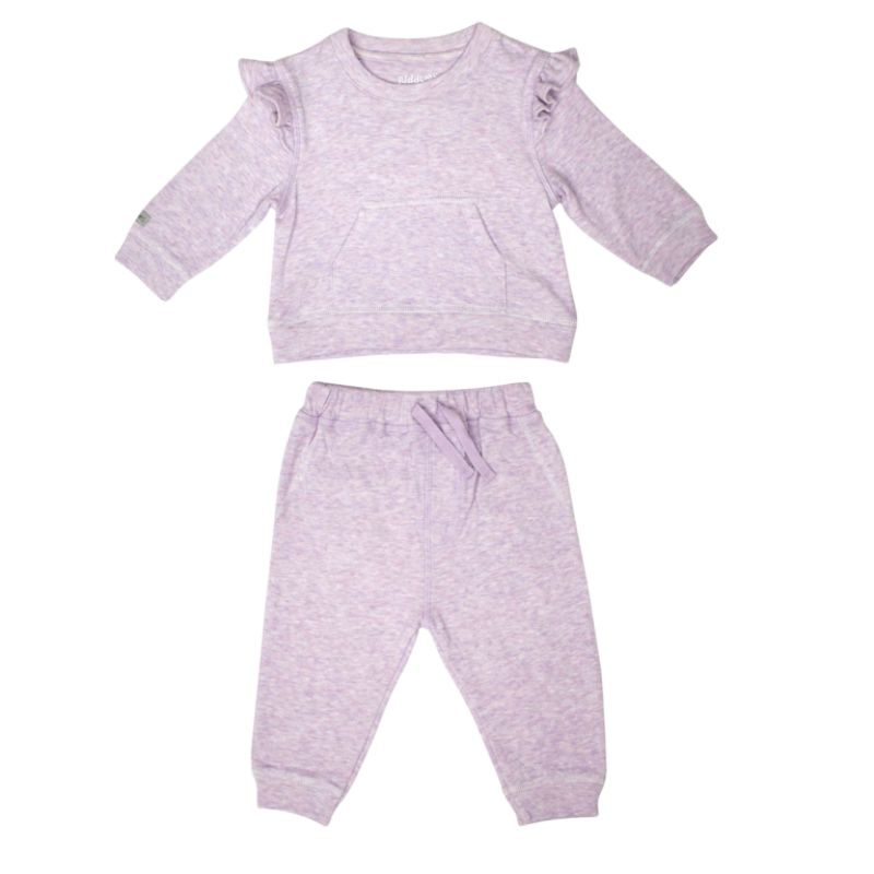Breathe Eze 2 Piece Jogger Set Lavender Fleck