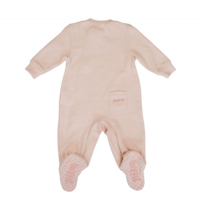 Mini Waffle Footed Sleepers Pink Clay