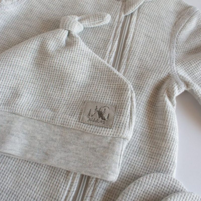 Mini Waffle Newborn Hat Light Grey
