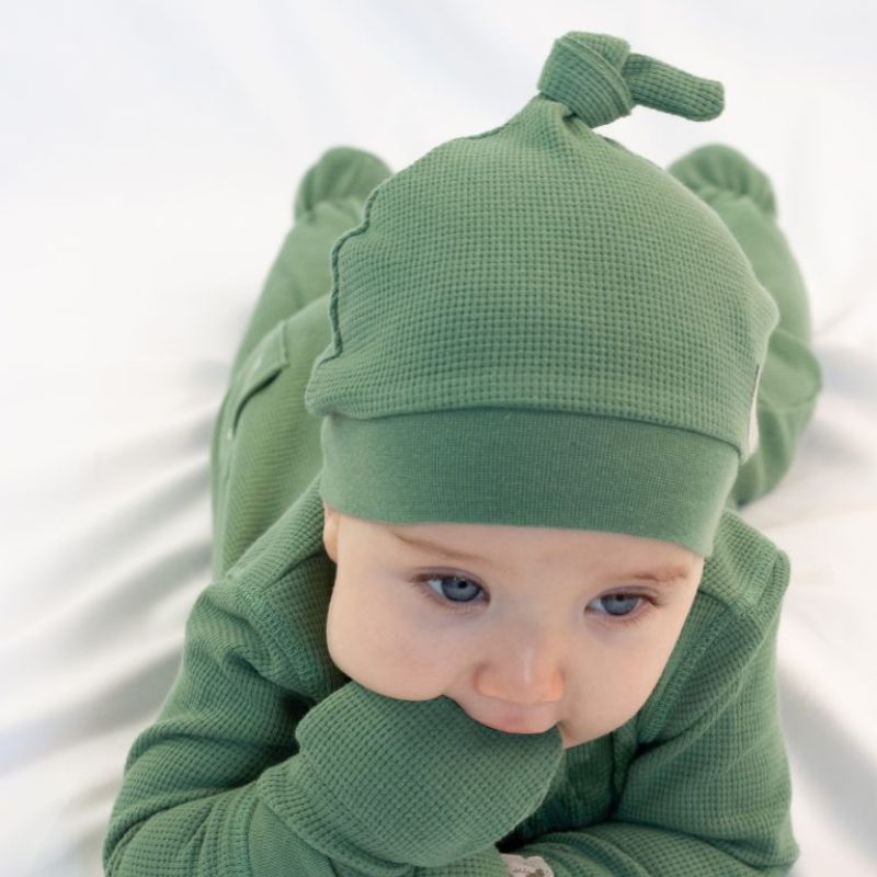 Mini Waffle Newborn Hat Pine