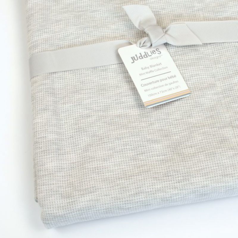 Mini Waffle Baby Blanket Light Grey