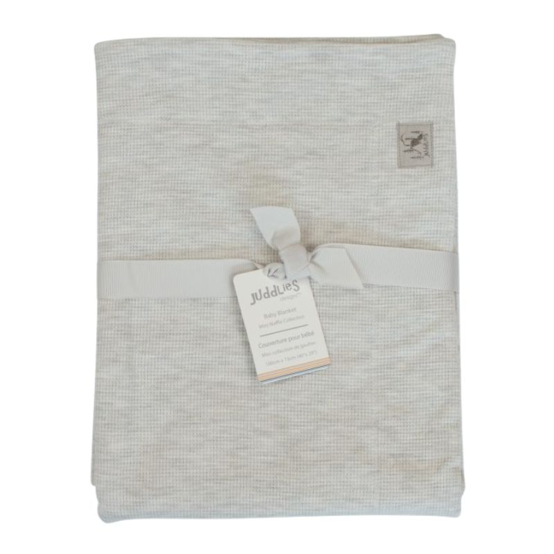 Mini Waffle Baby Blanket Light Grey