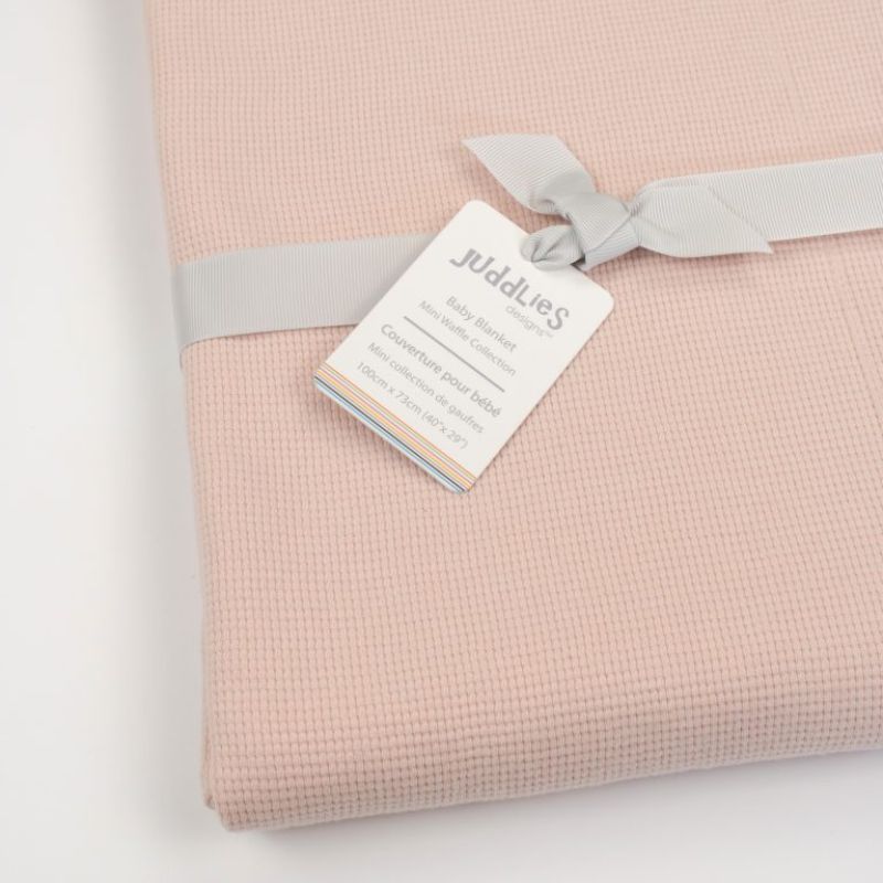 Mini Waffle Baby Blanket Pink Clay
