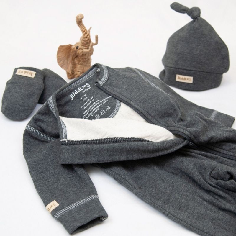 Newborn Cap - Charcoal Grey Fleck