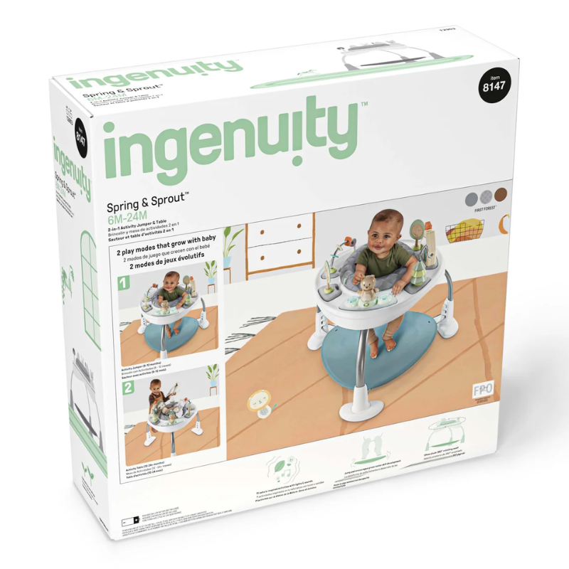 Spring & Sprout 2-in-1 Activity Jumper and Table - First Forest