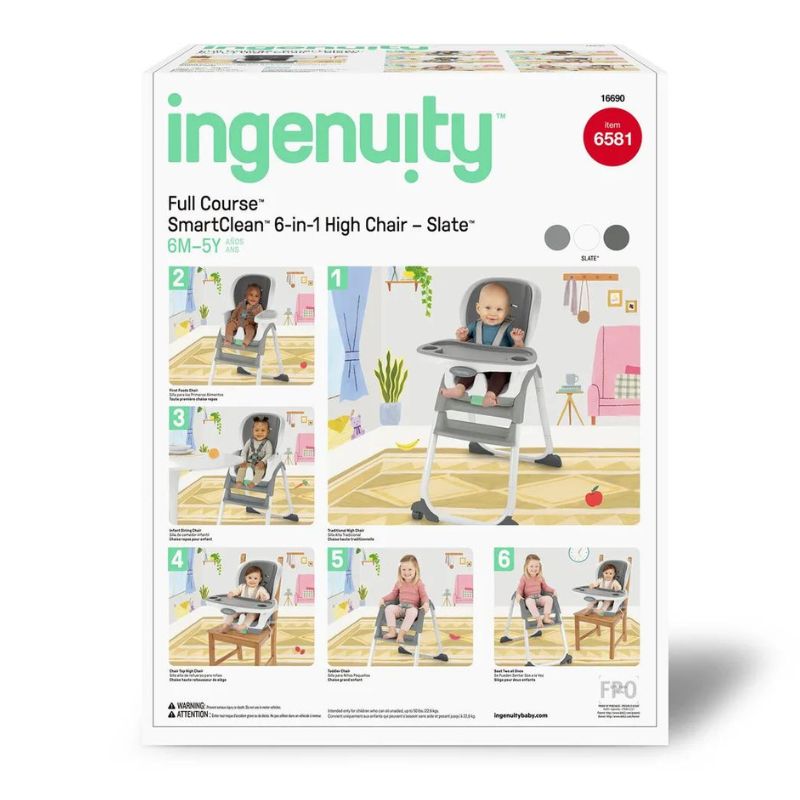 Chaise haute 6-en-1 SmartClean pour cours complet