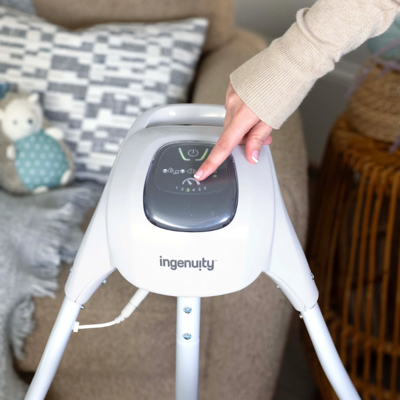 SimpleComfort Compact Soothing Swing Chambray Snuggle Bugz Canada s Baby Store