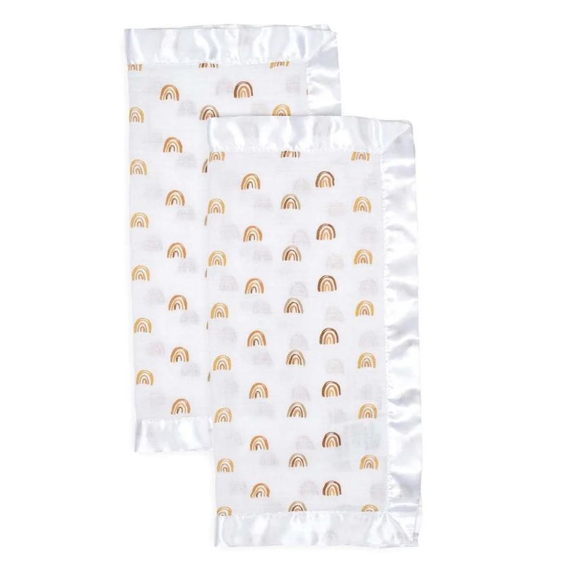 Cotton Muslin Security Blankets Rainbows