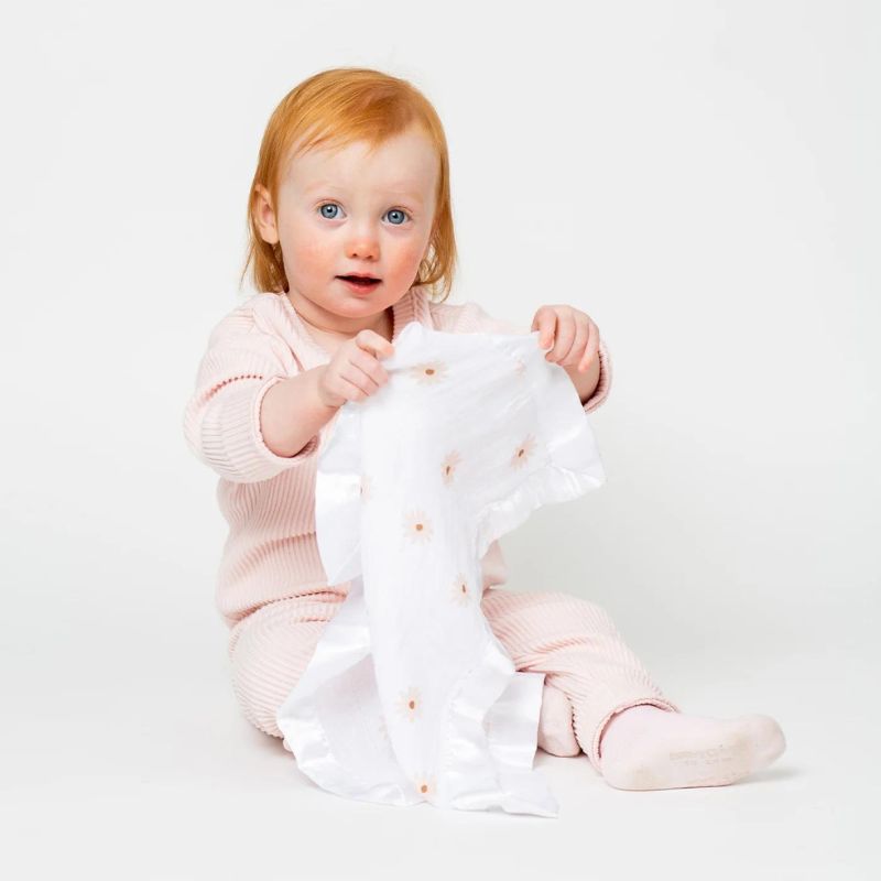 Cotton Muslin Security Blankets Daisies