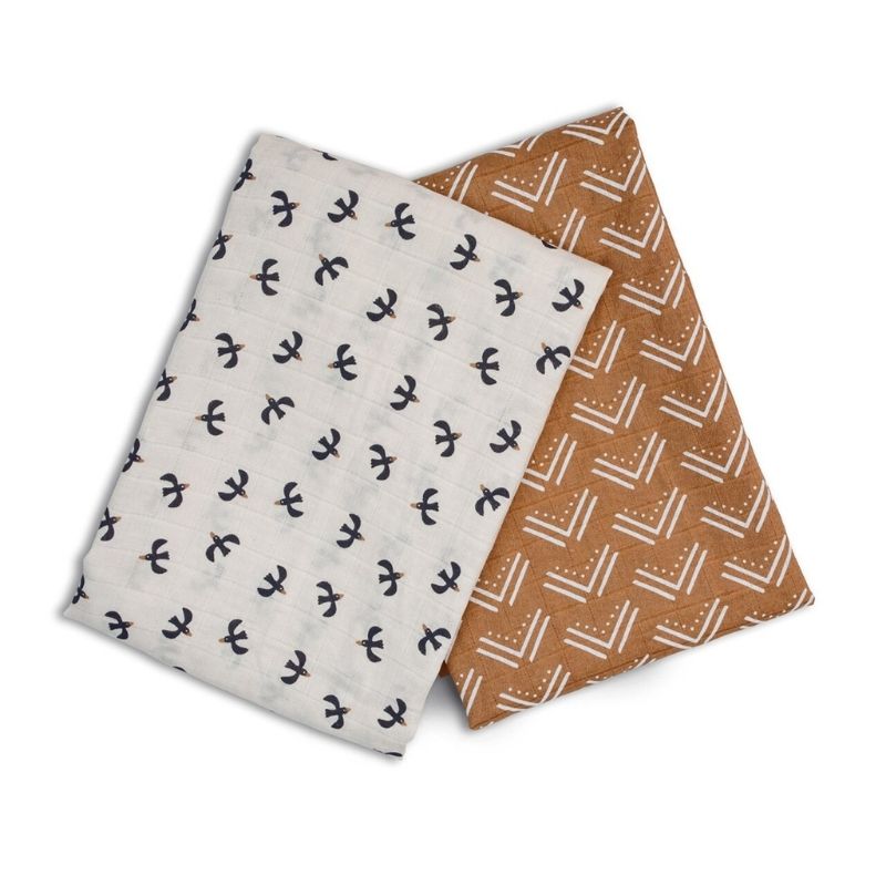 Cotton Swaddles - 2 Pack Mudcloth and Bird