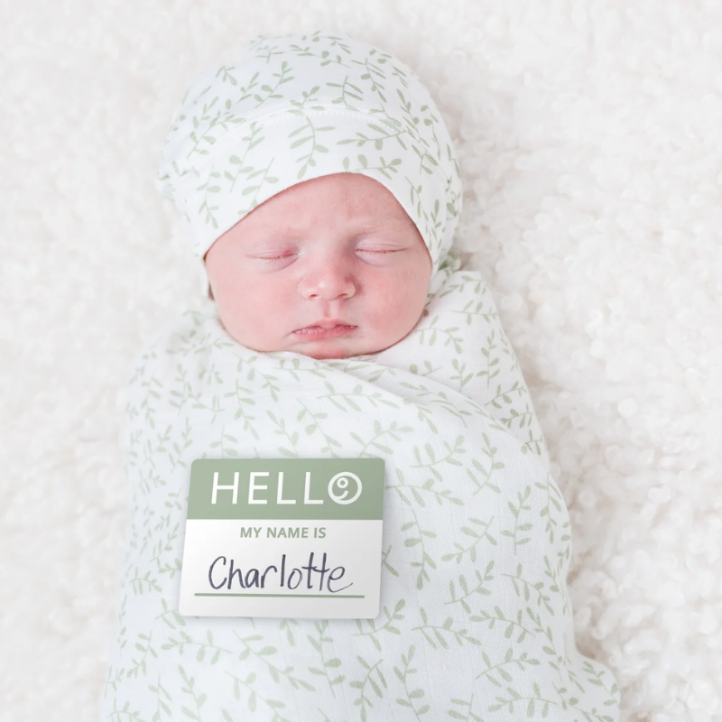 Hello World Swaddle & Knotted Hat Set