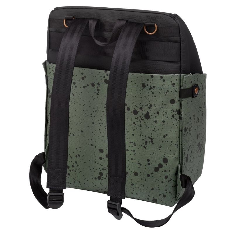 Tempo Backpack Diaper Bag Olive Ink Blot