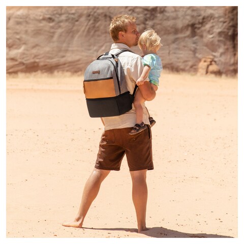 Axis Backpack Diaper Bag Camel & Graphite