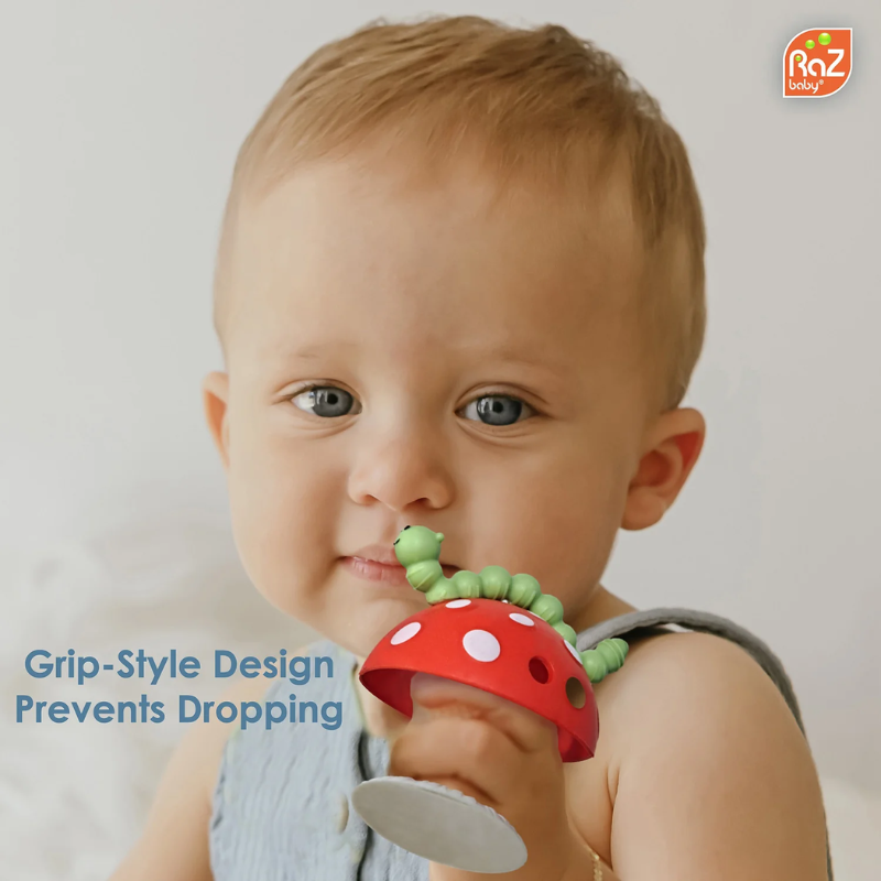Chompy Mushroom Grip Silicone Teether