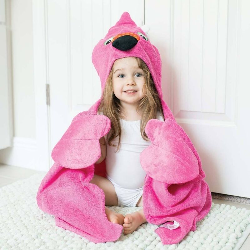 Toddler Hooded Towels Franny the Flamingo