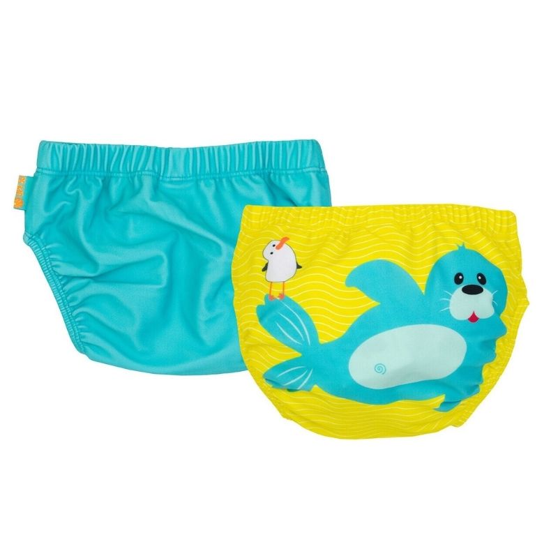 SunBusters Boy's Reusable Swim Diapers, Ocean Manta Ray, Small