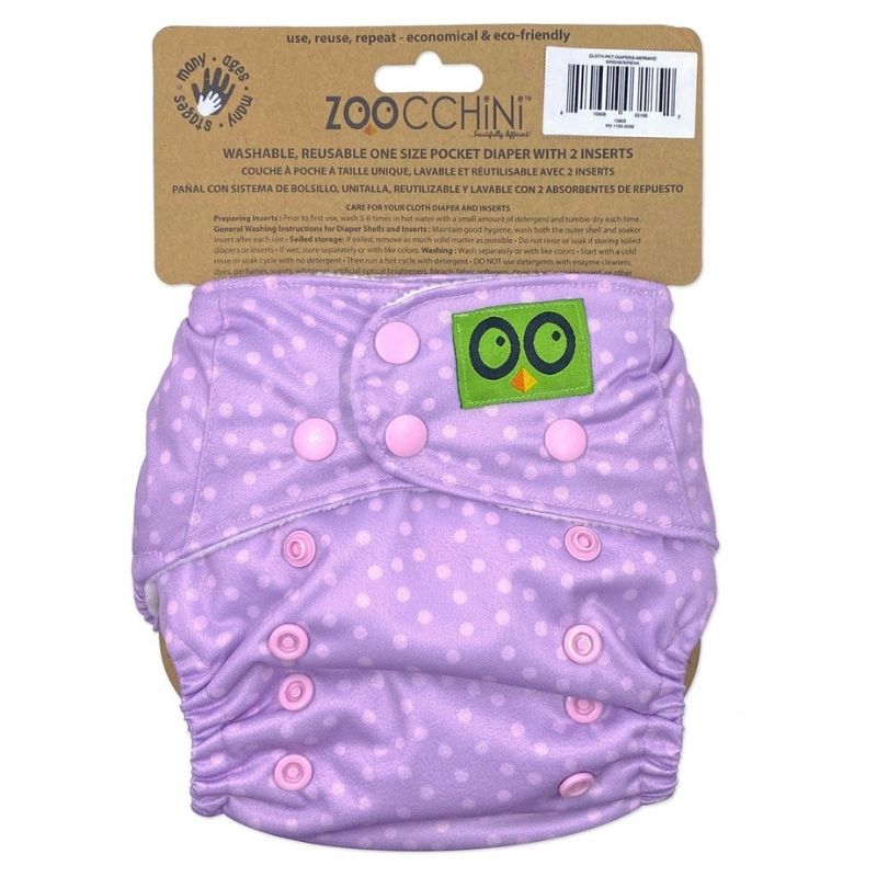 Reusable Pocket Diaper with Inserts Mermaid
