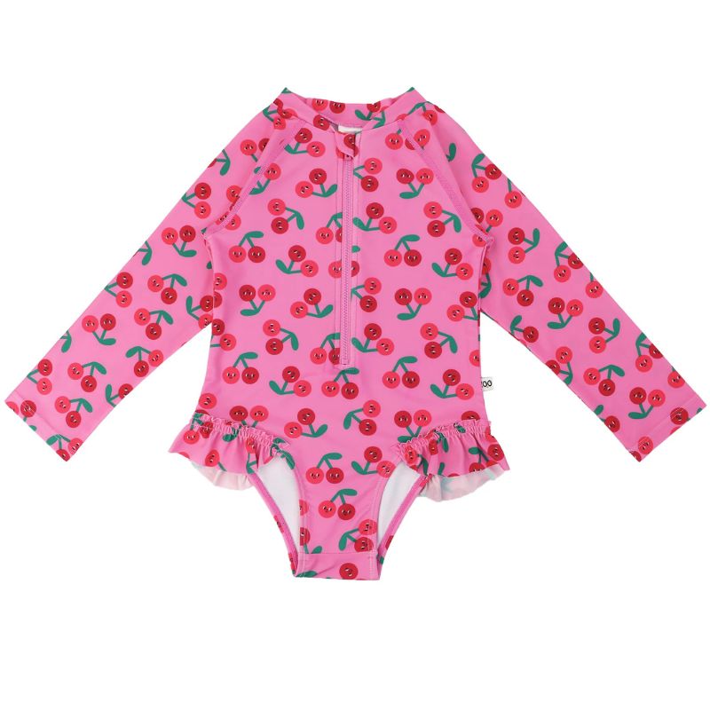 Rash Guard One Piece Ruffled Swimsuit