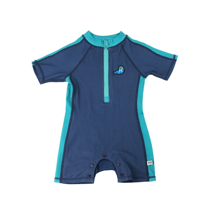 Boys Short Sleeve 1 Piece Swimsuit
