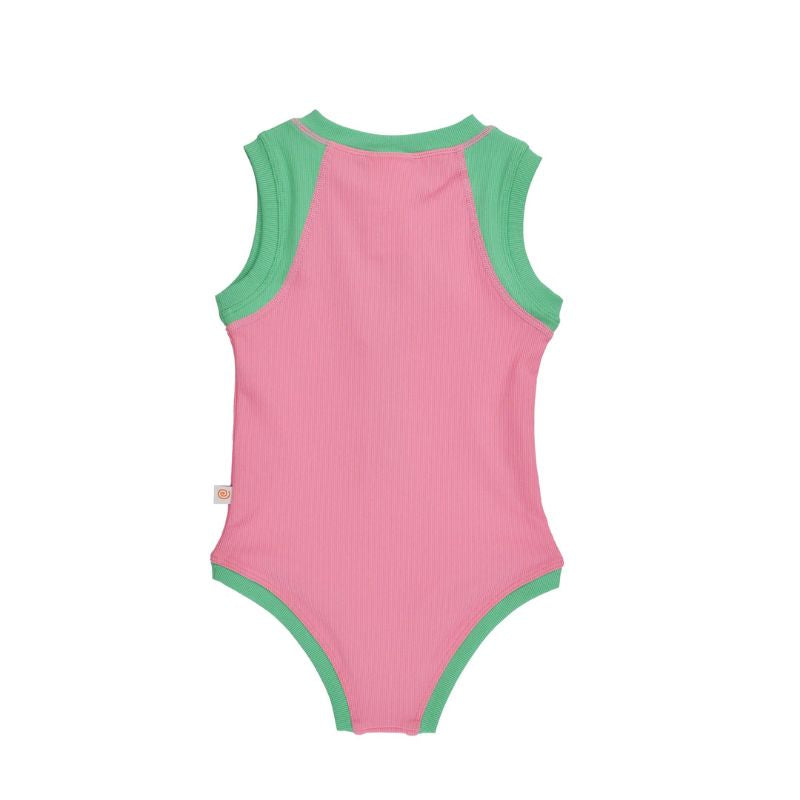 Short Sleeve Solid Swimsuit