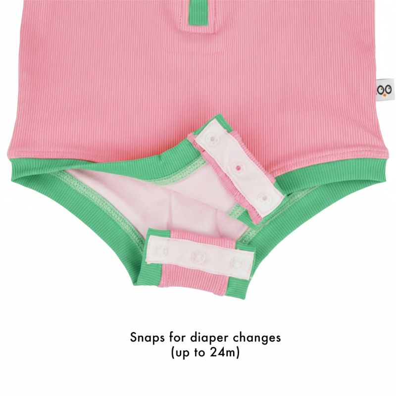 Short Sleeve Solid Swimsuit