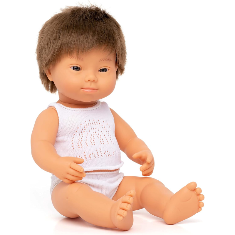 Poupée Bébé Garçon Caucasien Trisomique - 15"