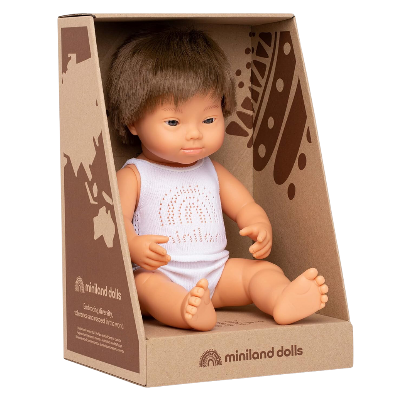 Poupée Bébé Garçon Caucasien Trisomique - 15"