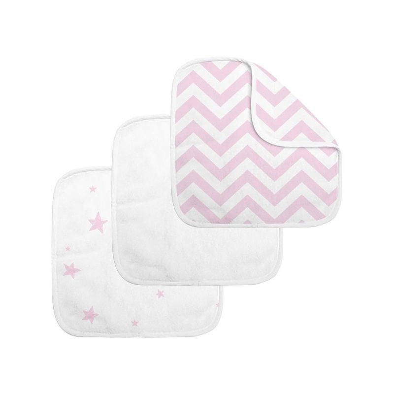 Terry Washcloths - 3 Pack Pink Star