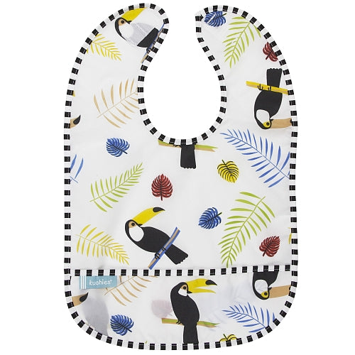 Waterproof Clean Bibs white toucans