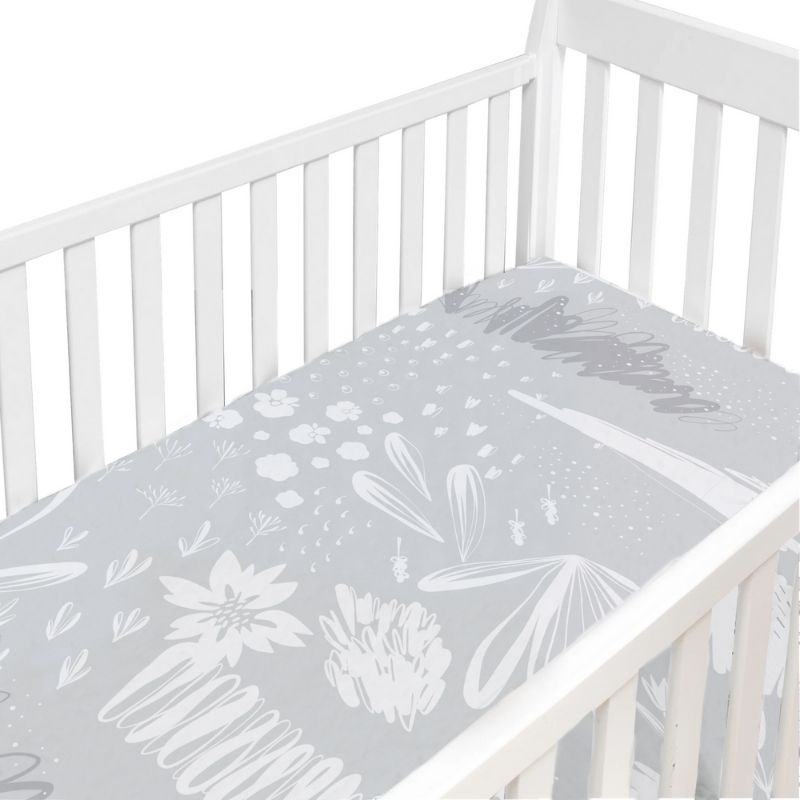 Percale Dream - Crib Sheets Bunny Grey