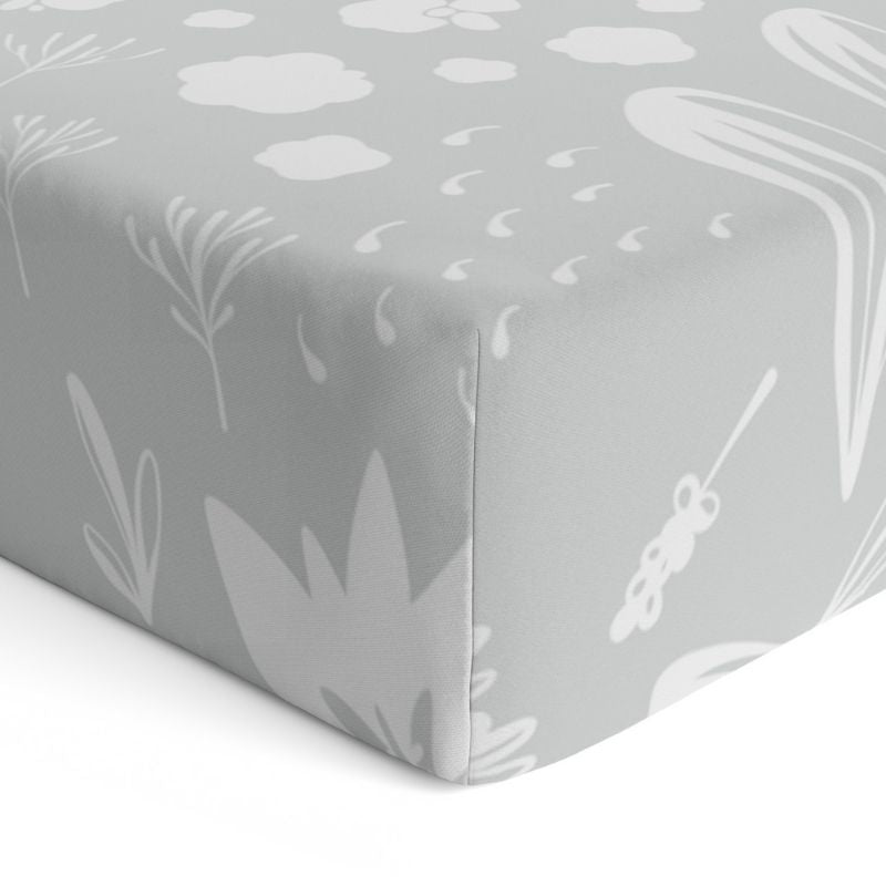Percale Dream - Crib Sheets Bunny Grey