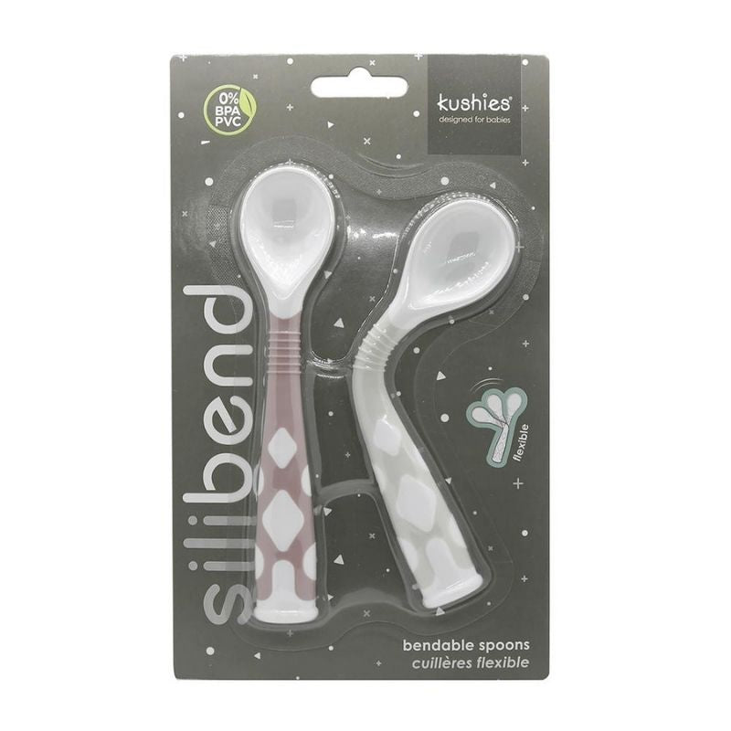 Silibend Spoons- 2 Pack Toasted Almond and Day Dream Grey