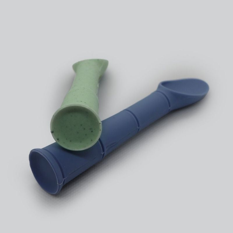 Silipop Silicone Spoons - 2 Pack Mineral Blue and Emerald