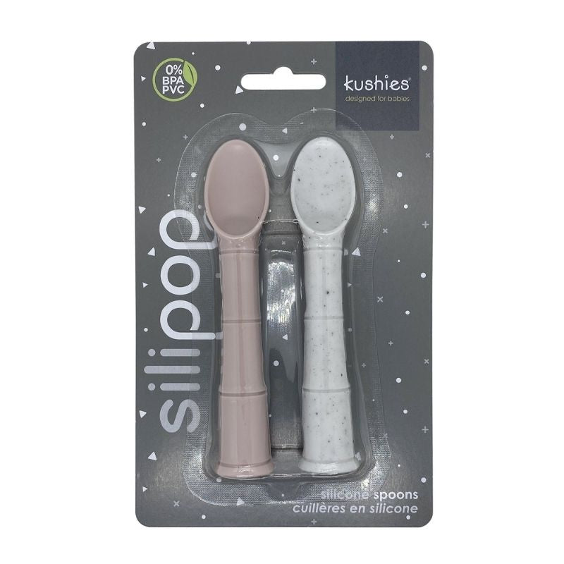 Silipop Silicone Spoons - 2 Pack Rose and Day Dream Grey