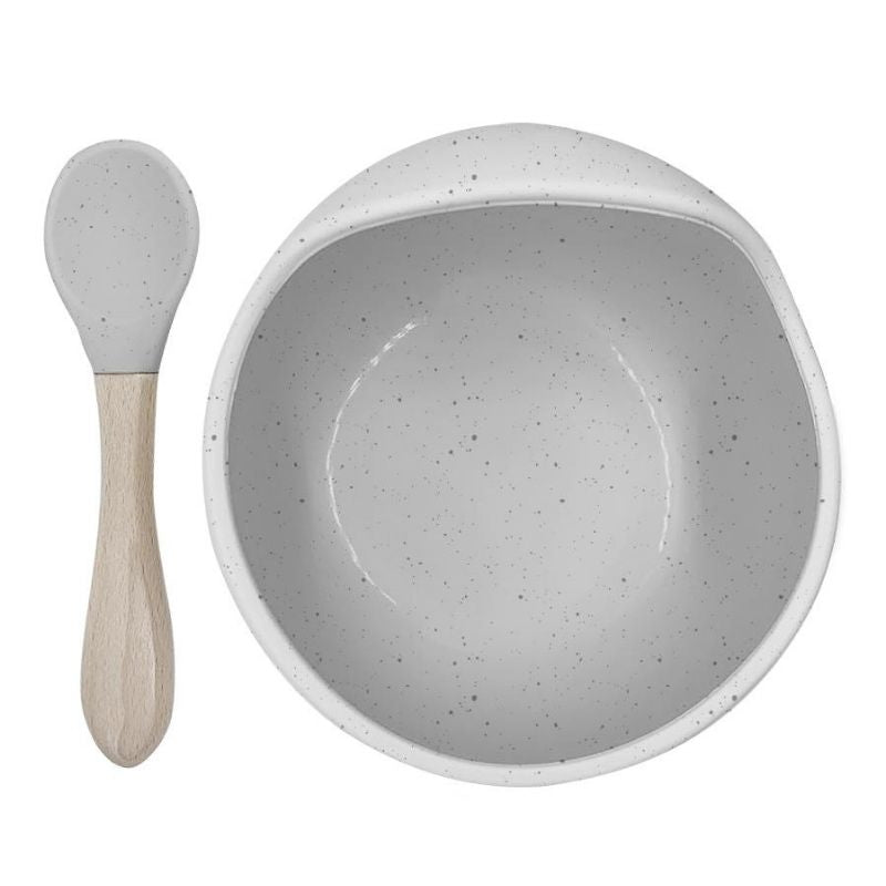 Siliscoop & Spoon Set Day Dream Grey Speckle