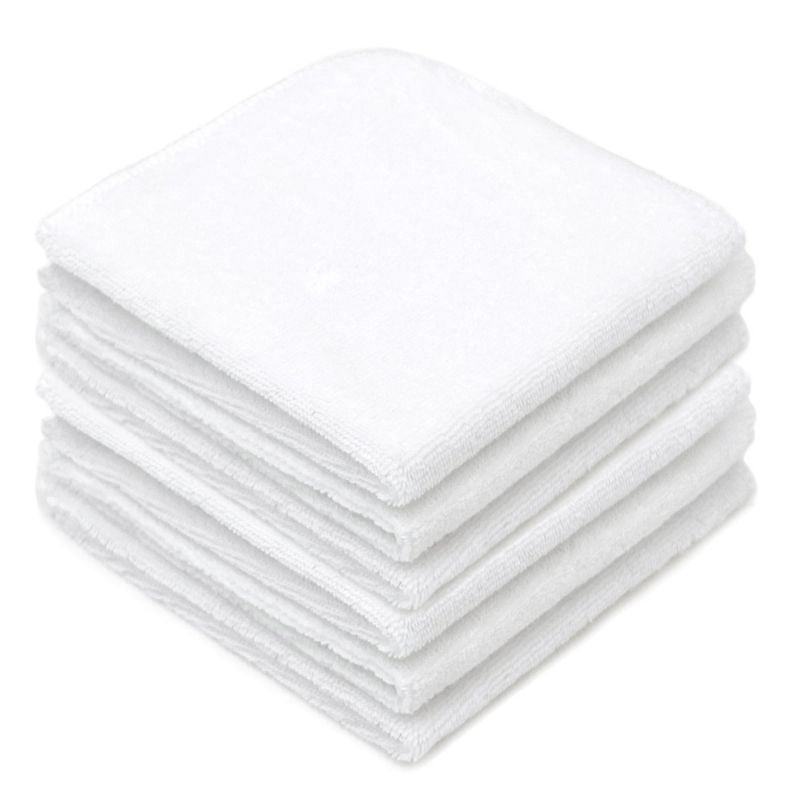 Washcloths 6 pack White