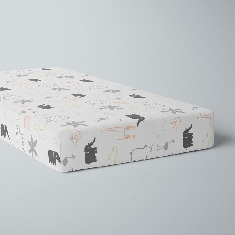 Percale Dream - Crib Sheets Jungle Animals