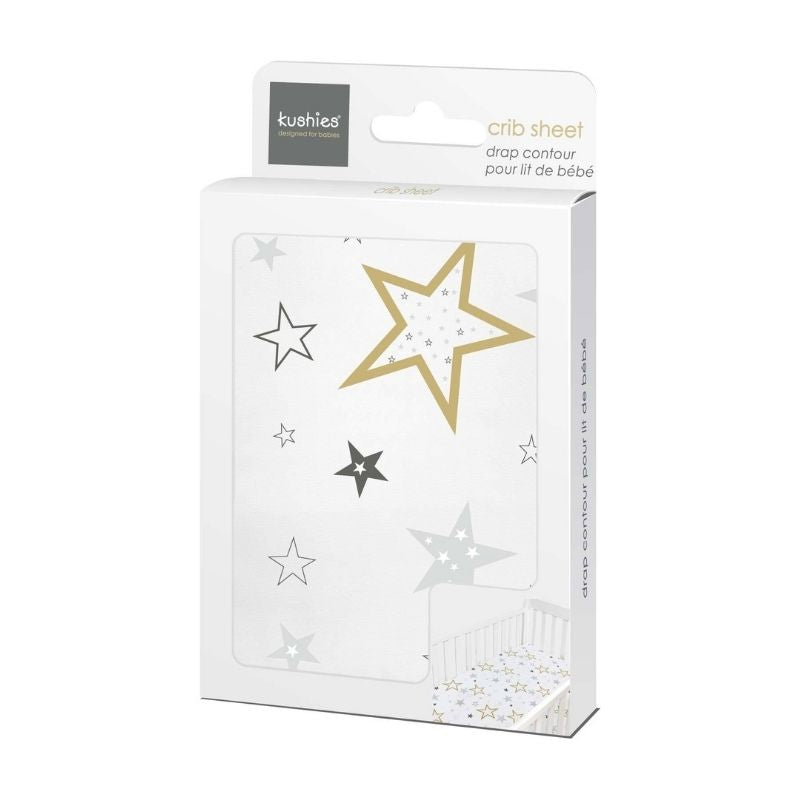 Percale Dream - Crib Sheets Golden Stars