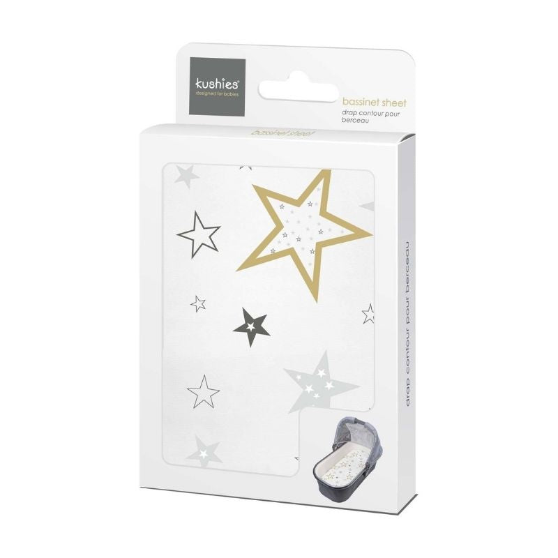 Percale Dream - Bassinet Sheets Golden Stars
