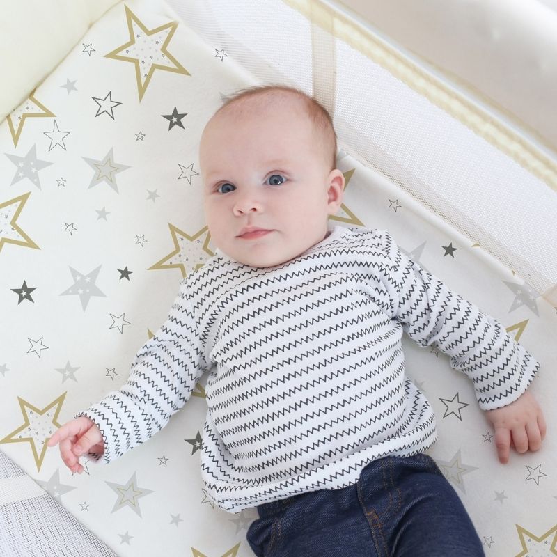 Percale Dream - Playard Sheet Golden Stars