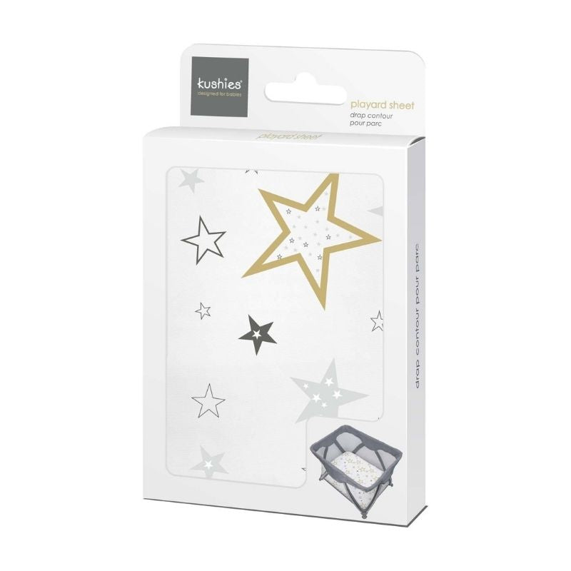 Percale Dream - Playard Sheet Golden Stars