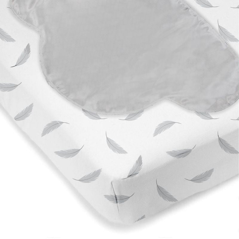 Flannel Bedhead Crib Sheets Grey Feathers